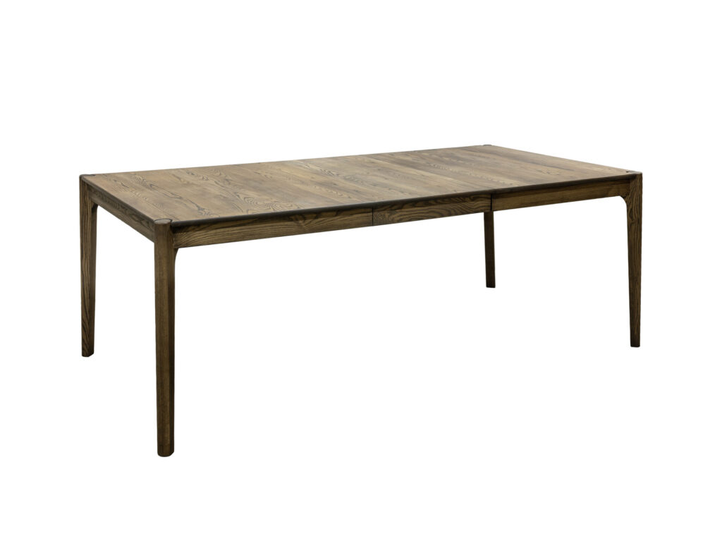 Table à dessus rectangle en frêne massif avec rangement intégré